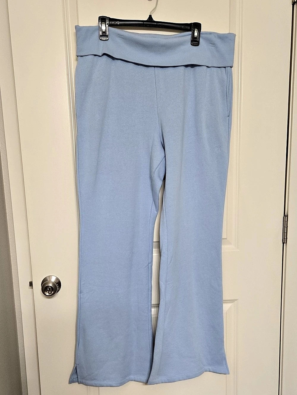 Victoria's Secret PINK Wide Leg Lounge Pants in Blue Size XL